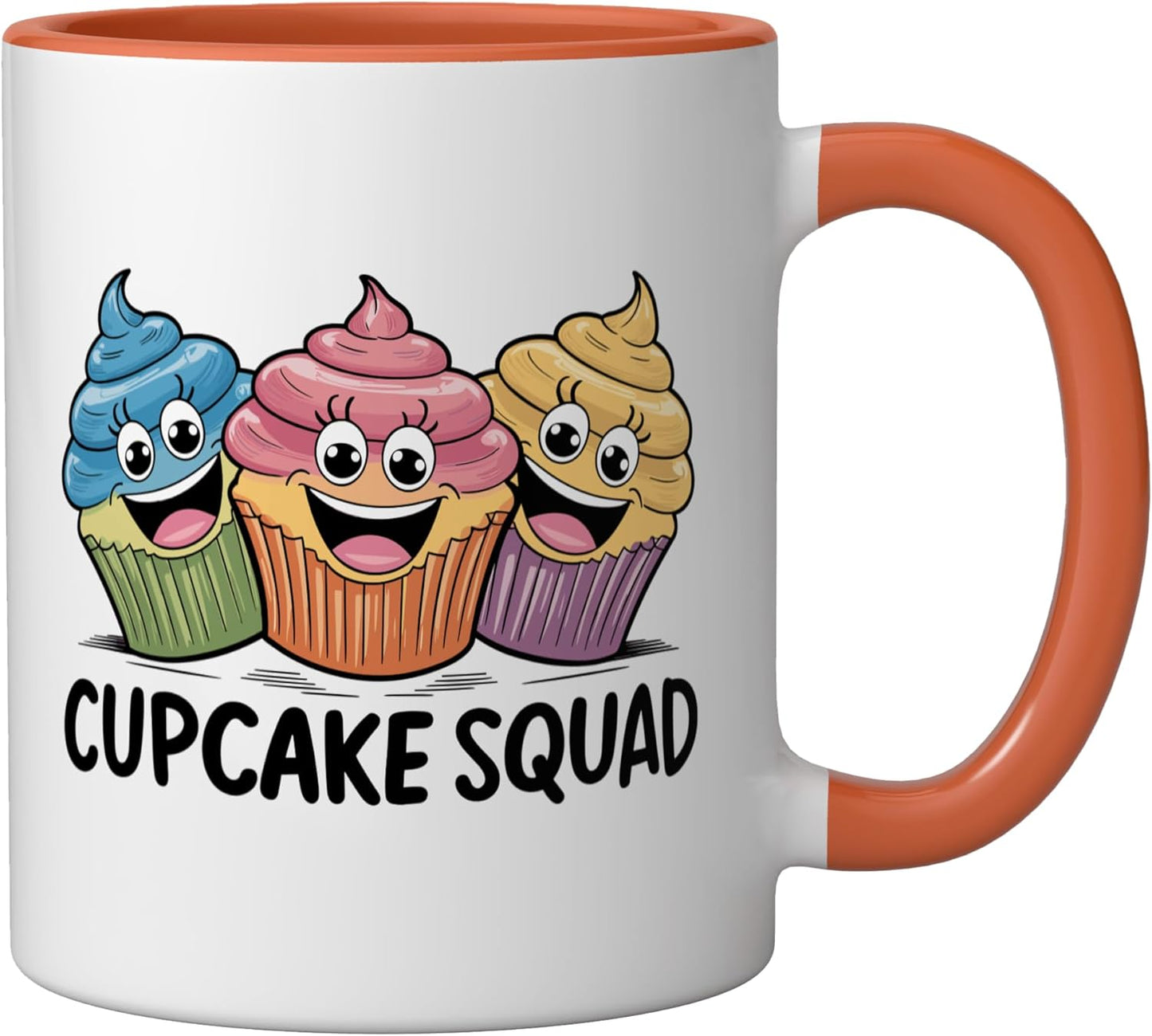 Taza Cerámica para Cupcakes Color Naranja/Blanco