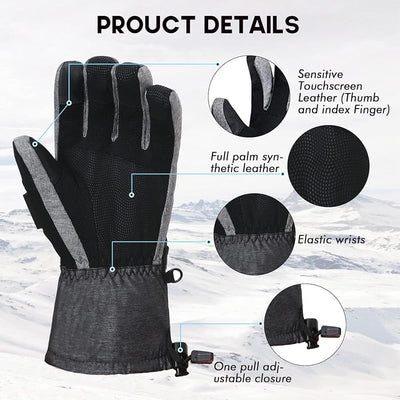 Guantes esquí hombre impermeables 3M Thinsulate con zíper