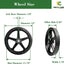 Kit 2 ruedas plástico 14x1.75pulg cortacésped carretilla