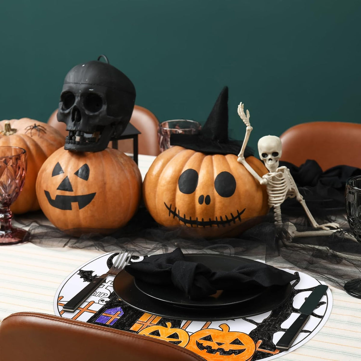 Manteles papel para colorear Halloween 12 uds