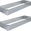 2 Pzas Jardinera Metal Rectangular Exteriores 8x4x1ft Plata