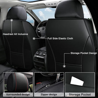 Fundas asiento coche 5 pzas ajuste VW Jetta 07-25 cuero