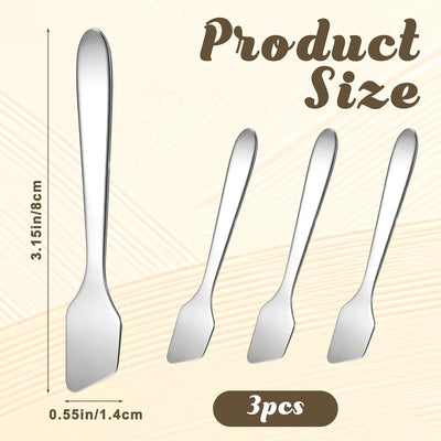 3 Pzas Espátulas Maquillaje Acero Inox Reutilizables