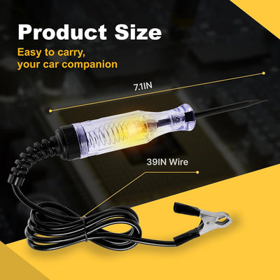 Lápiz probador eléctrico 6-24V CC con clip y sonda acero