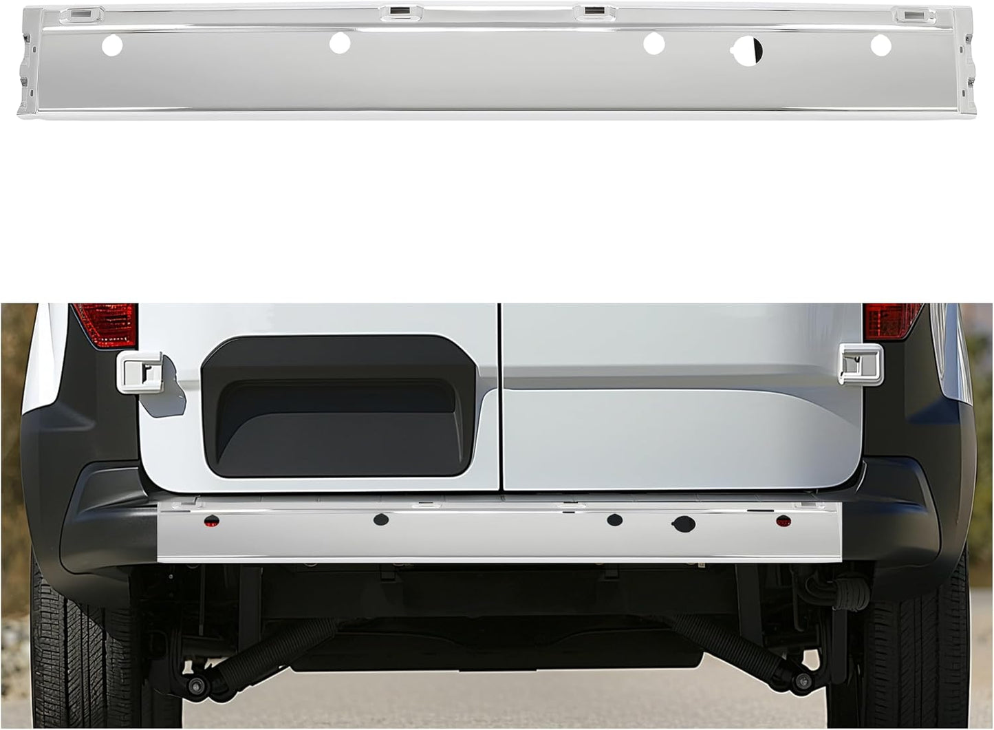 Barra trasera parachoques plateada comp Ford Transit