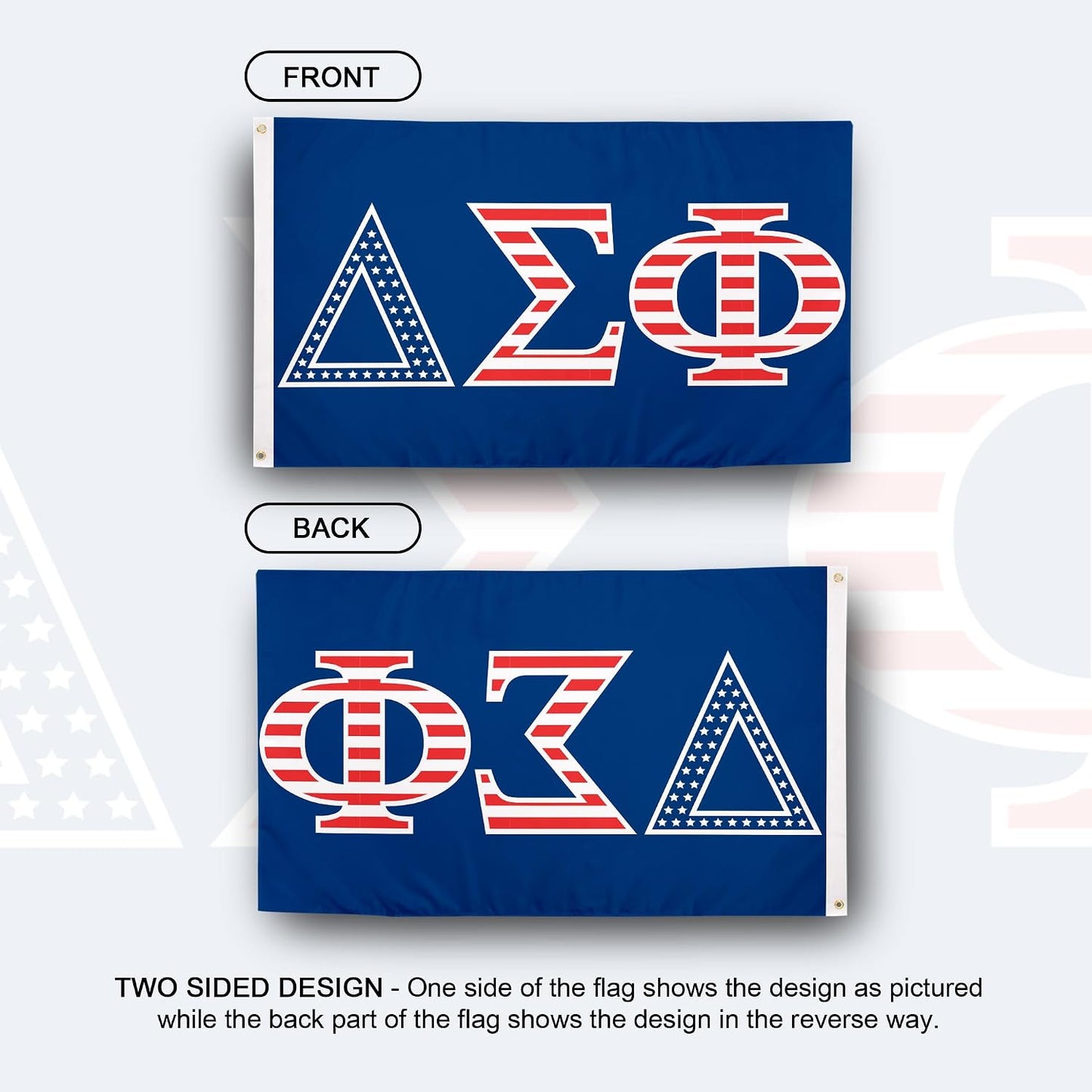 Bandera Delta Sigma Phi 3x5ft decoración KA