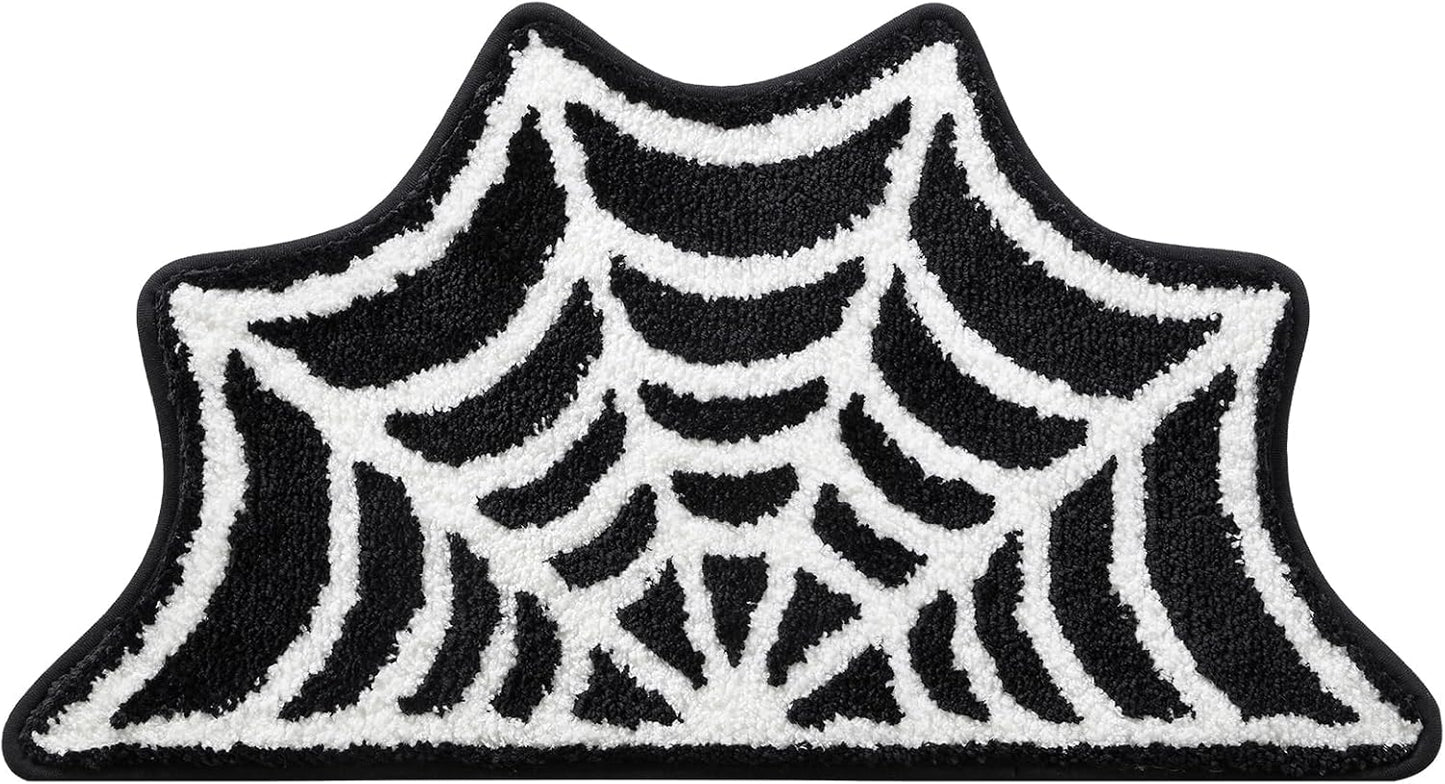 Alfombra baño tela araña 16x30pulg color negro antiderrap