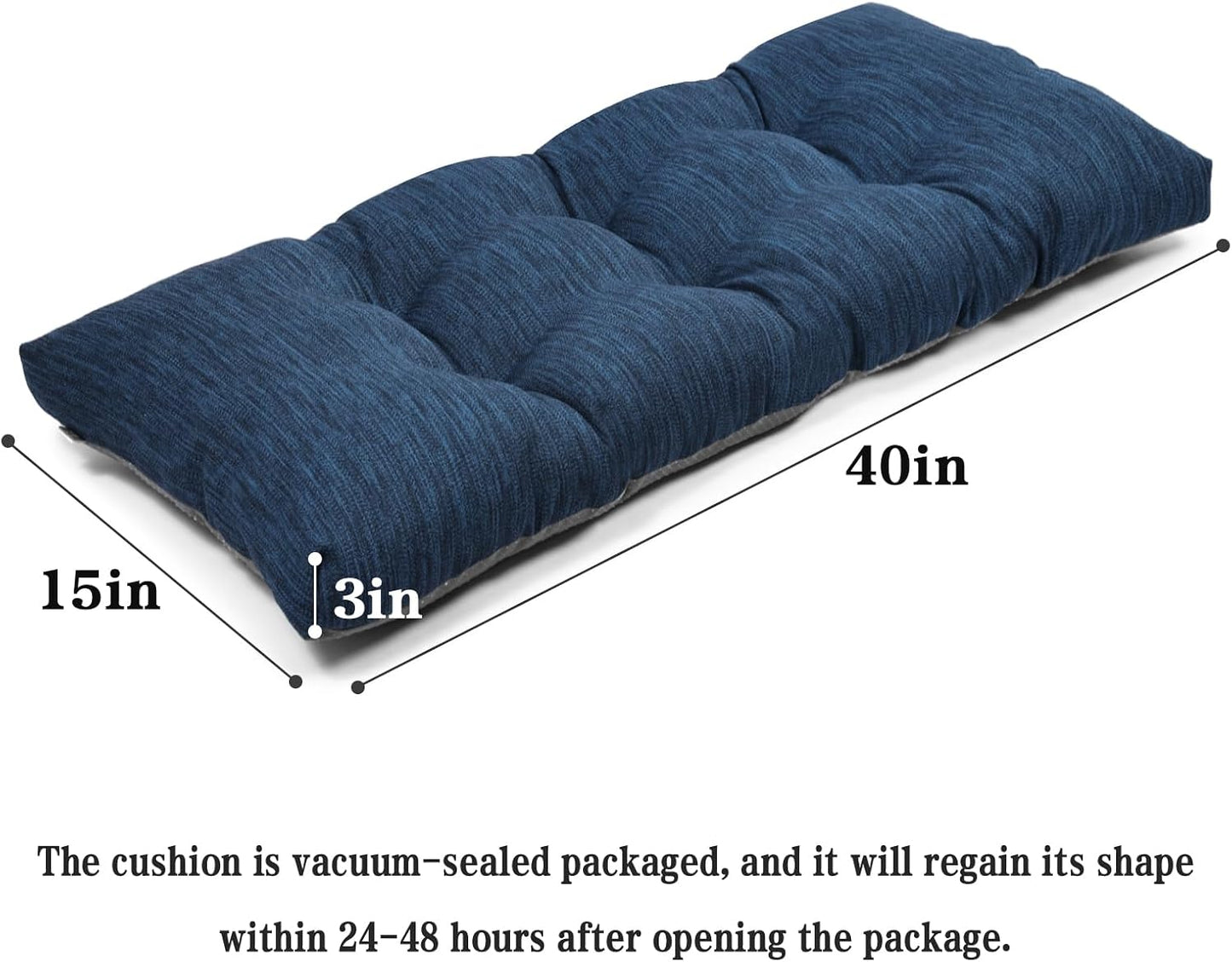 Cojín banco rectangular 40" color sólido súper suave