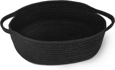 Cesta tejida negra para perros y gatos 13x9x5"