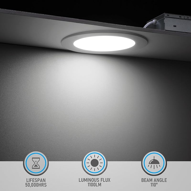 Lámpara techo empotrable aluminio 6" 12W regulable set 6