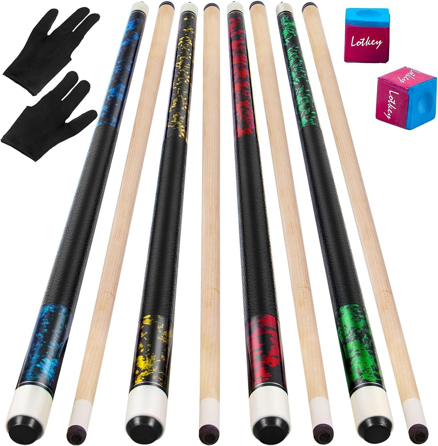Set tacos billar 1.47m 18-21oz madera arce canadiense