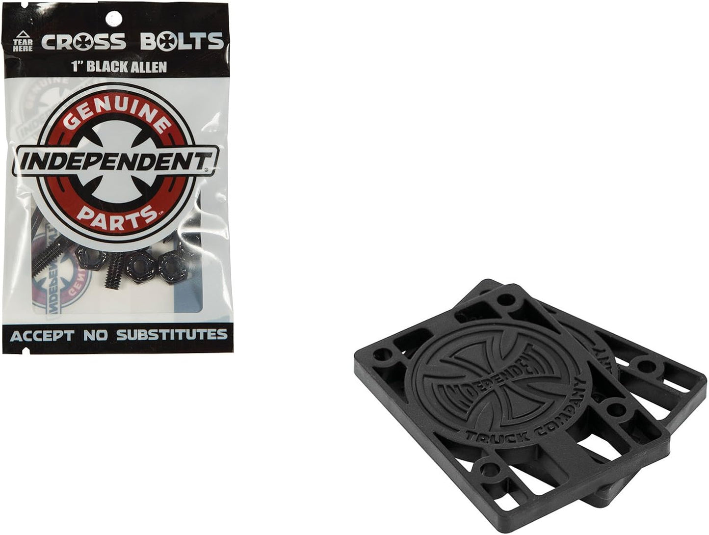 Almohadillas elevadoras 1/8" y hardware negro 1"