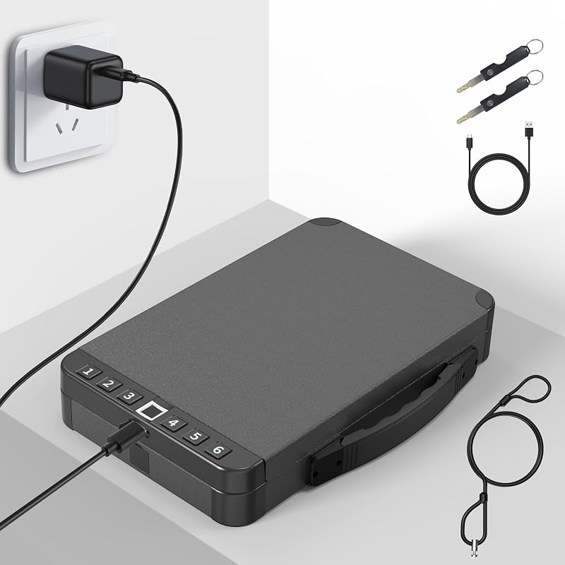 Caja fuerte biométrica con contraseña para viajes y hogar