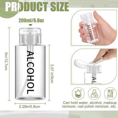 Botella dispensadora alcohol 6.7oz vacía recargable