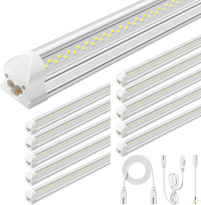 Luces LED V 4ft 50W 7200lm 5000K enchufable taller tienda