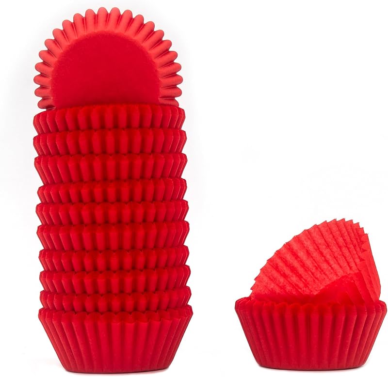 Forros cupcakes tazas papel a prueba grasa 320uds rojo