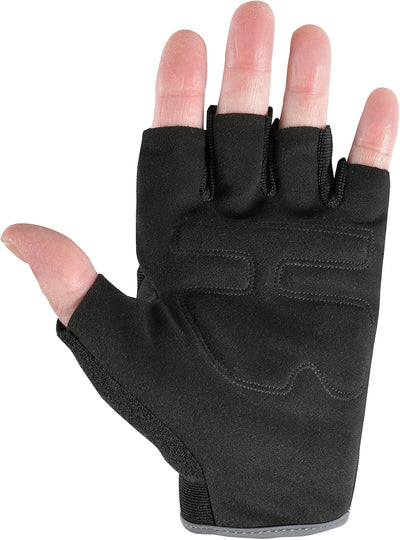 Guantes trabajo palma cuero sintético sin dedos hombre