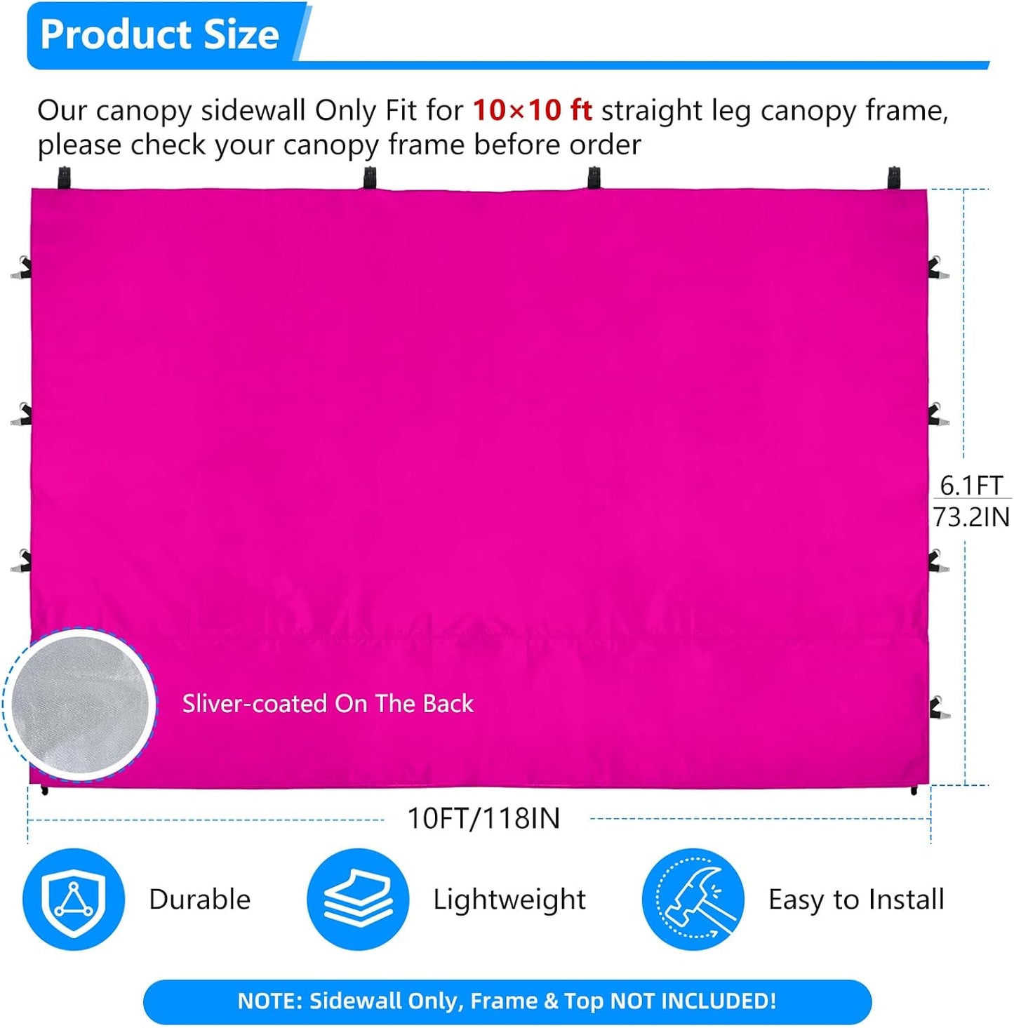 Paredes toldo 10x10 pack 3 protectores UV impermeables