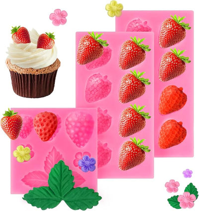 Molde silicona 3D para fondant frutas y decoración pastel