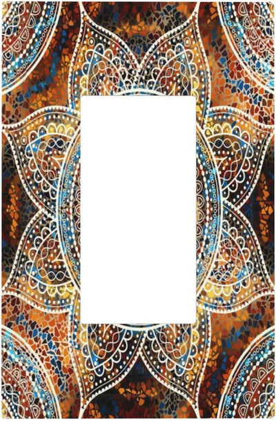 Placa interruptor decorativa bohemia vintage flor 1 gang