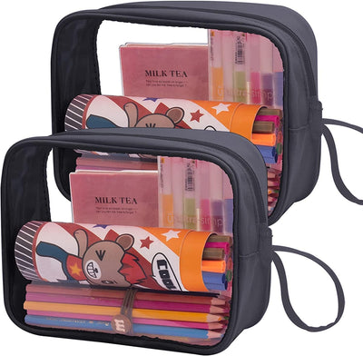 Estuche transparente 2uds para marcadores lápices niños