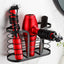 Soporte secador pelo pared adhesivo organiz. baño negro