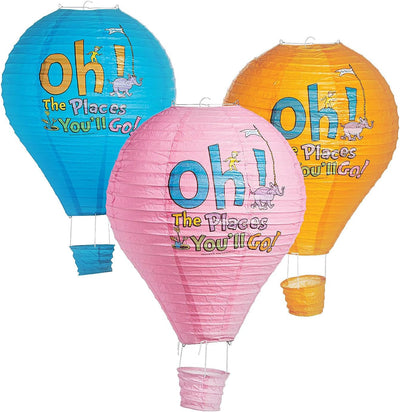 Faroles colgantes Dr. Seuss Oh the Places You'll Go 3 Pzas
