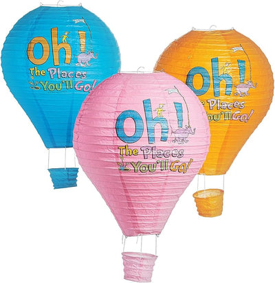 Faroles colgantes Dr. Seuss Oh the Places You'll Go 3 Pzas