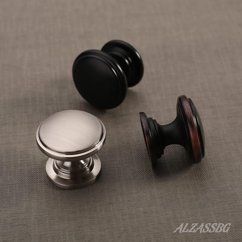 15 Pomas Níquel Satinado 1.1" para Gabinetes y Cajones