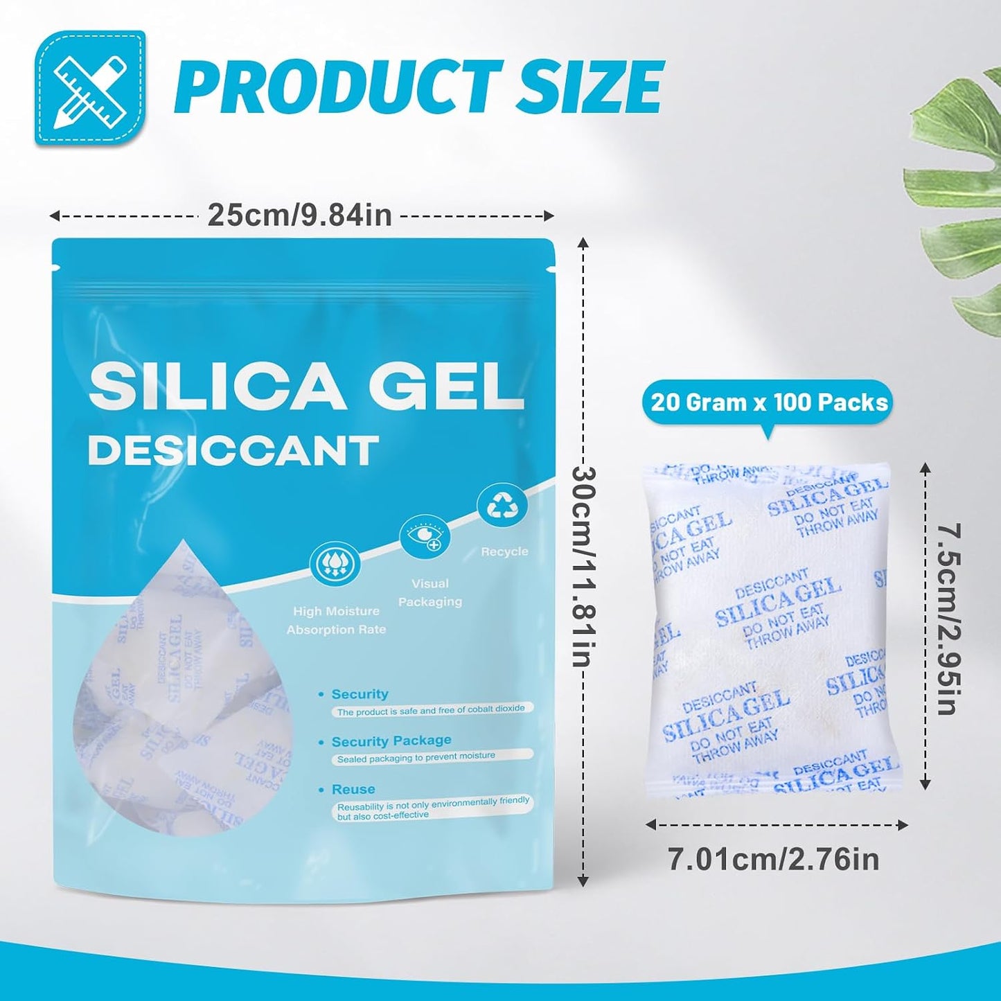Pack desecante alimenticio 20g 100 pzas transparente