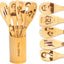 Juego 6 cucharas madera soporte antiadherente para cocinar