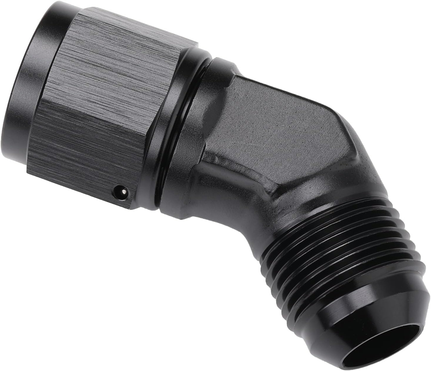 Adaptador codo giratorio 10AN aluminio negro