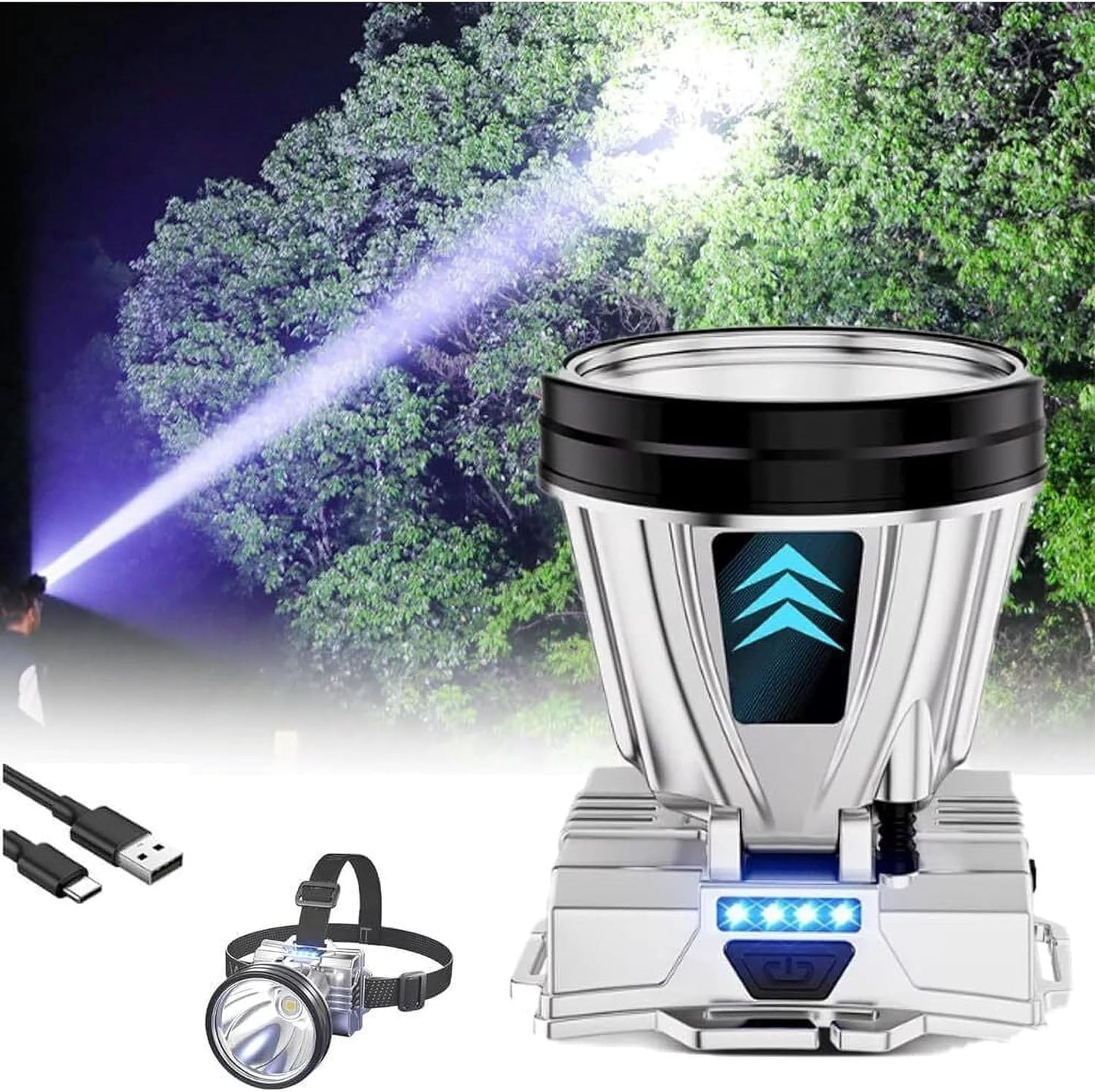 Lámpara LED recargable sensor movimiento impermeable