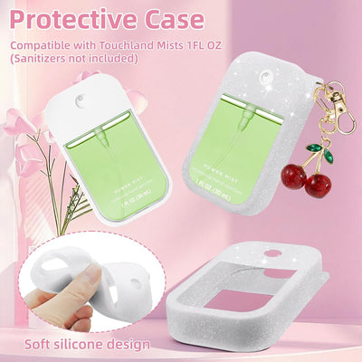 Funda spray desinfectante manos comp Touchland 1oz con llavero