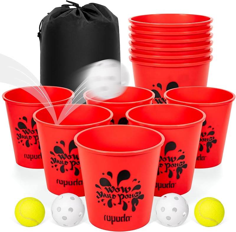 Pong gigante patio con cubos y bolas brilla oscuridad