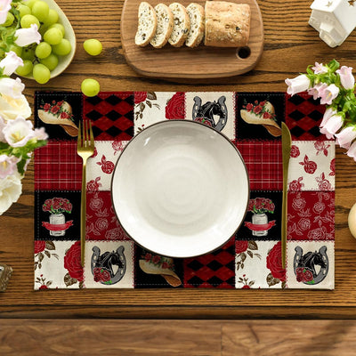 Set 4 manteles Kentucky 12x18pulg decoración fiestas