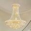 Candelabro cristal estilo imperio 11 luces dorado