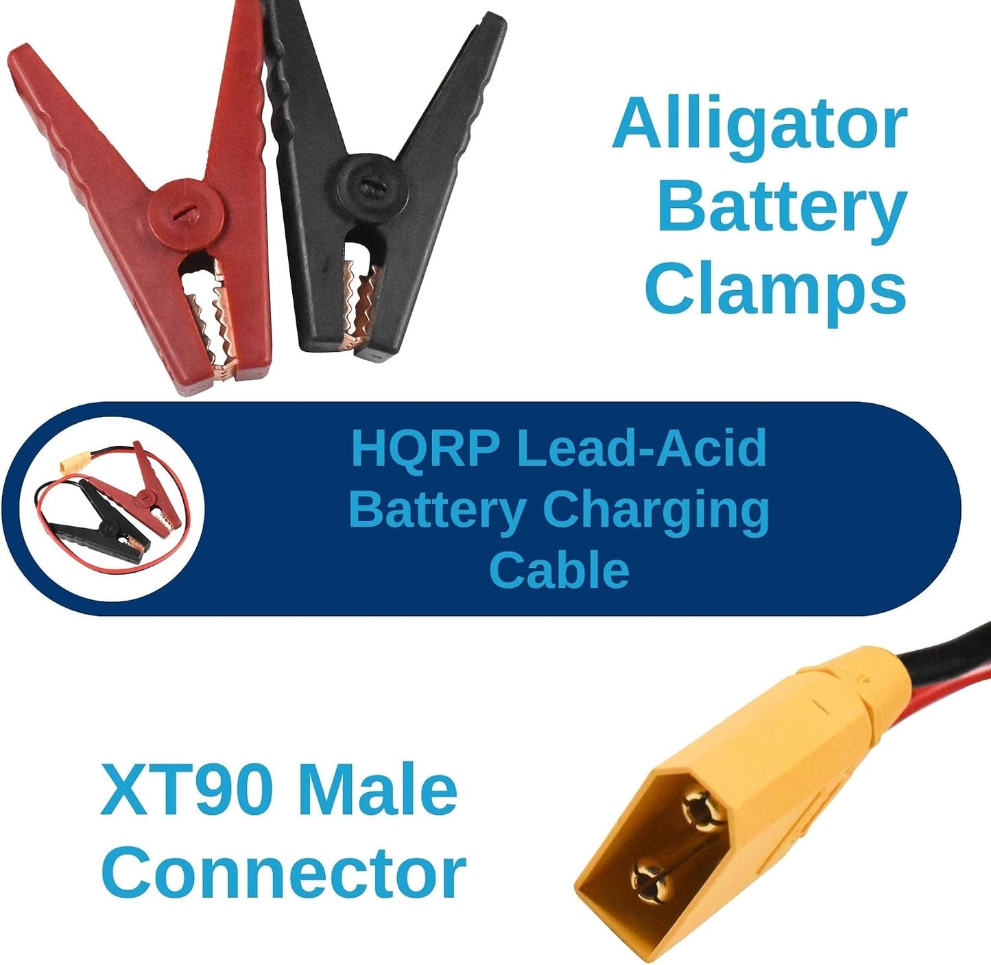 Cable carga batería plomo ácido 12V XT90 20pulg comp Bluetti AC200