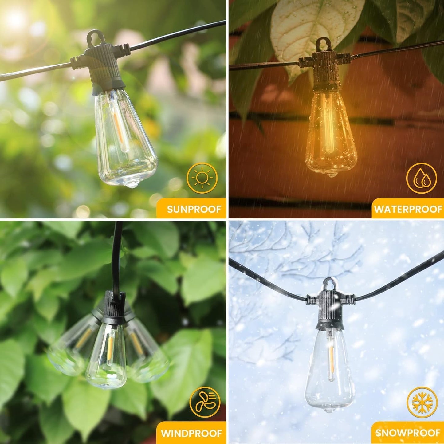 Luces cadena LED impermeables 300ft 146 bombillas ST38