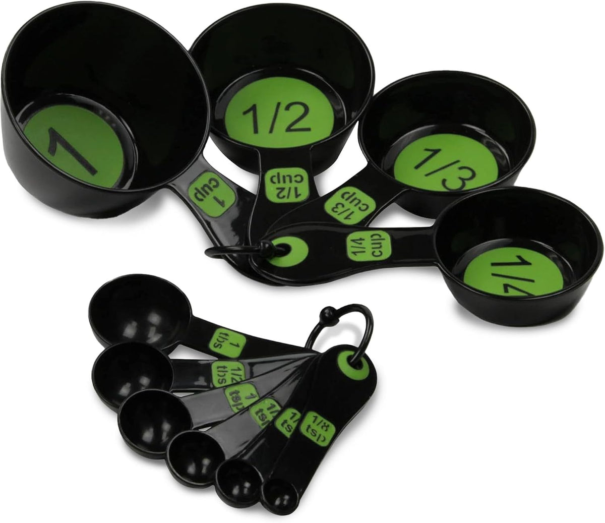 Juego 10 Pzas Tazas Medidoras Plástico Color Verde