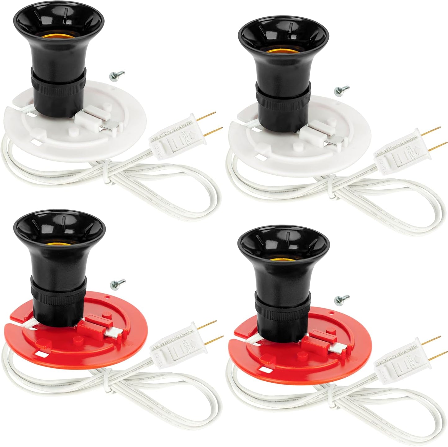 4 Pzas Moldes Soplado Cables Luz Plástico Blancas Rojas