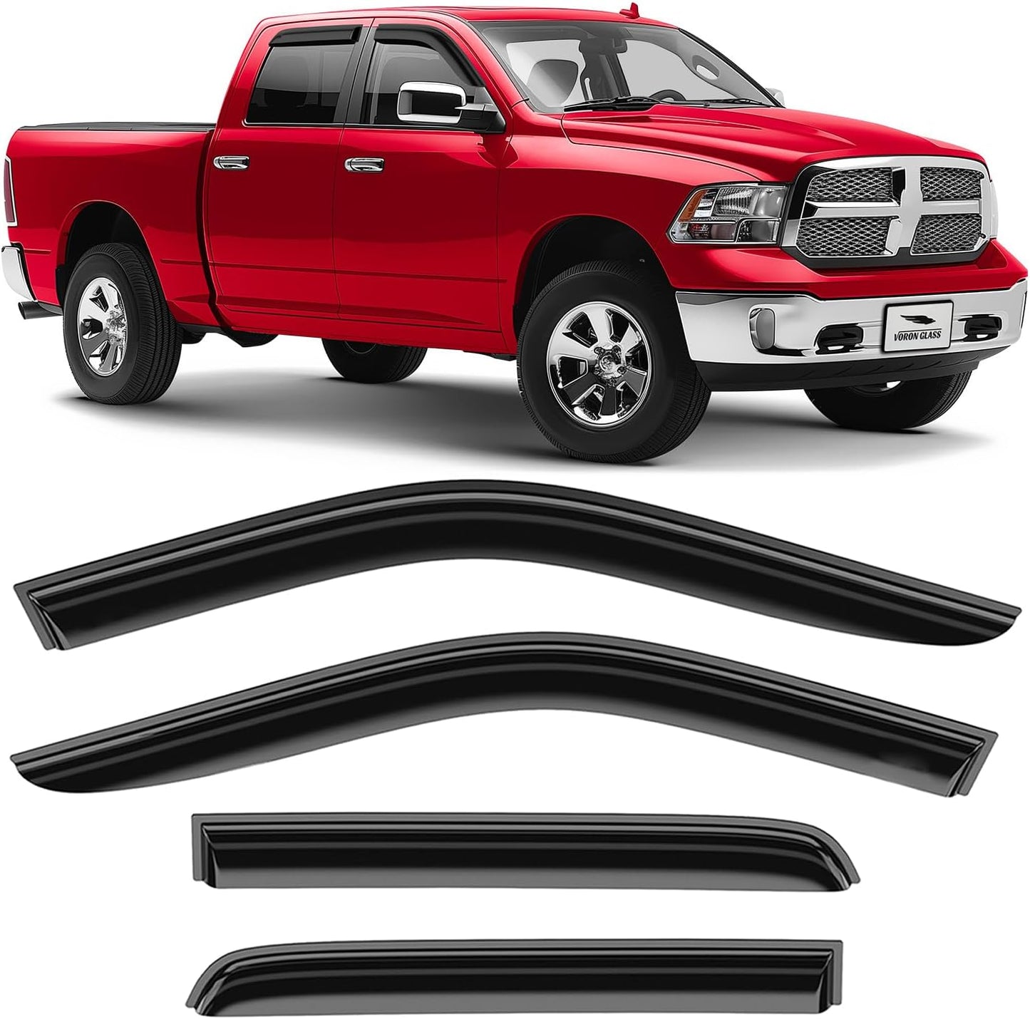 Protectores lluvia adhesivos Dodge RAM 2009-18 4 Pzas