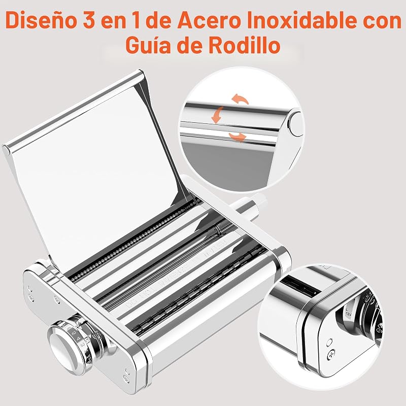 Accesorio 3en1 KitchenAid acero inox con rodillo