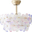 Ventilador techo cristal dorado 20" 6 velocidades control