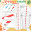 300 Pajitas Papel Rayas 7.7pulg Colores Arco Iris