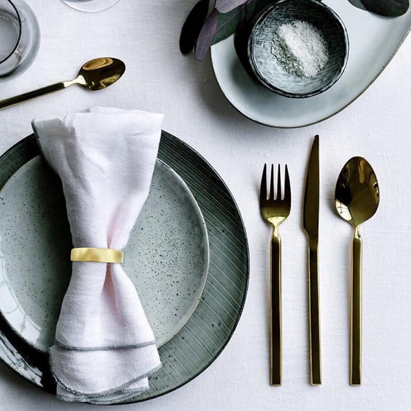 30 Pzas Servilletero Oro Cepillado Modernista Mesa Bodas
