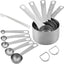 Set 11 Tazas y Cucharas Medidoras Acero Inox 18/8