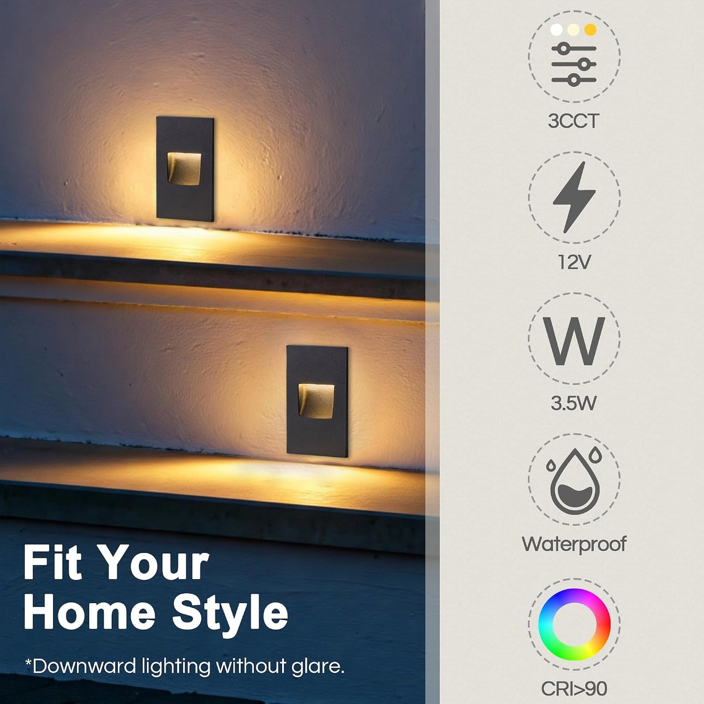 Luces escalera LED 3.5W 6 Pzas