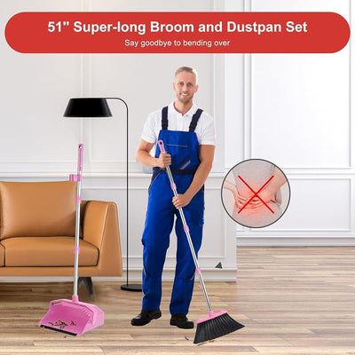 Set escoba recogedor 51pulg asa para pelo y suelo