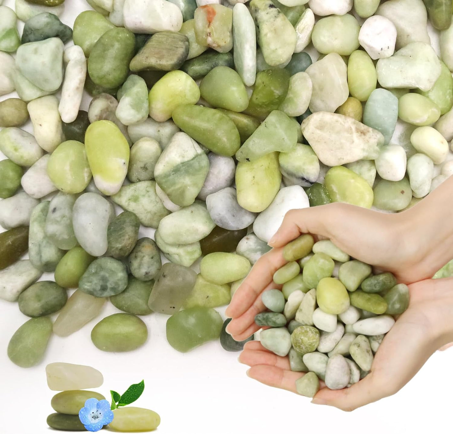Piedras jade pulido decorativas 20lb para plantas y jardín